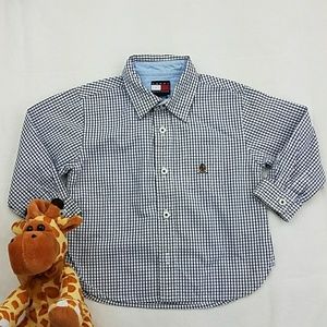 Tommy Hilfiger White & Blue Checkered Shirt